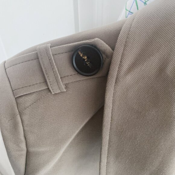 New Classic Grey Double-Breasted Belted Trench Coat Jacket - Picture 4 of 6